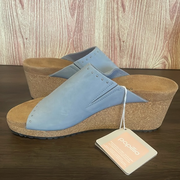 New Birkenstock Papillio Namica Rivets Nubuck Leather Wedge Sandals - Picture 10 of 11